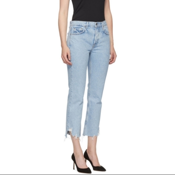 Grlfrnd Jeans Tatum High Rise Straight Step Fray Size 28 - Picture 4 of 10